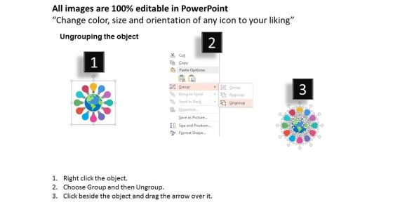 Bulbs Around Globe In Circular Flow Powerpoint Template