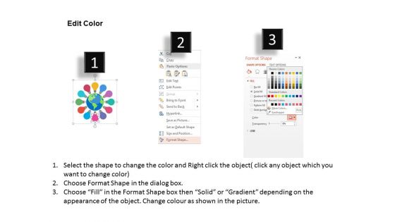 Bulbs Around Globe In Circular Flow Powerpoint Template