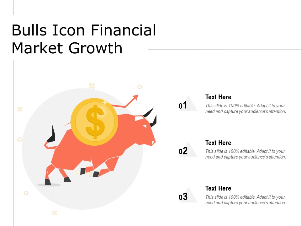Bulls Icon Financial Market Growth Ppt PowerPoint Presentation Outline Portfolio PDF