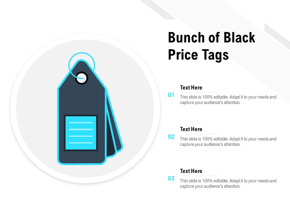 Bunch Of Black Price Tags Ppt PowerPoint Presentation File Gallery PDF