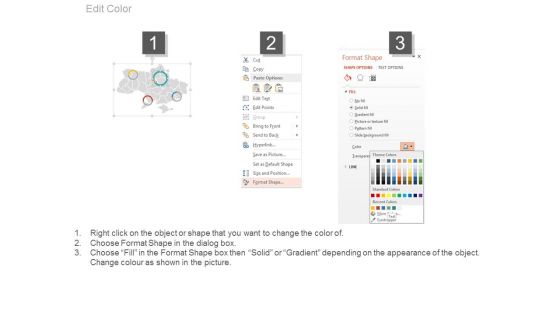 Business Area Map With Percentage Value Powerpoint Slides