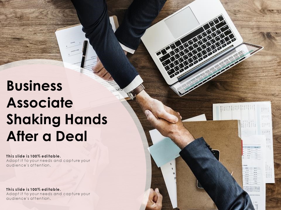 Business Associate Shaking Hands After A Deal Ppt PowerPoint Presentation Diagram Graph Charts