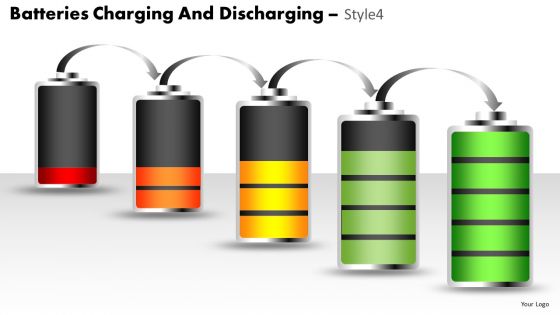 Business Batteries Charging And Discharging 4 PowerPoint Slides And Ppt Diagram Templates