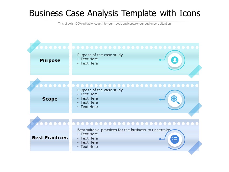Business Case Analysis Template With Icons Ppt PowerPoint Presentation Professional Demonstration