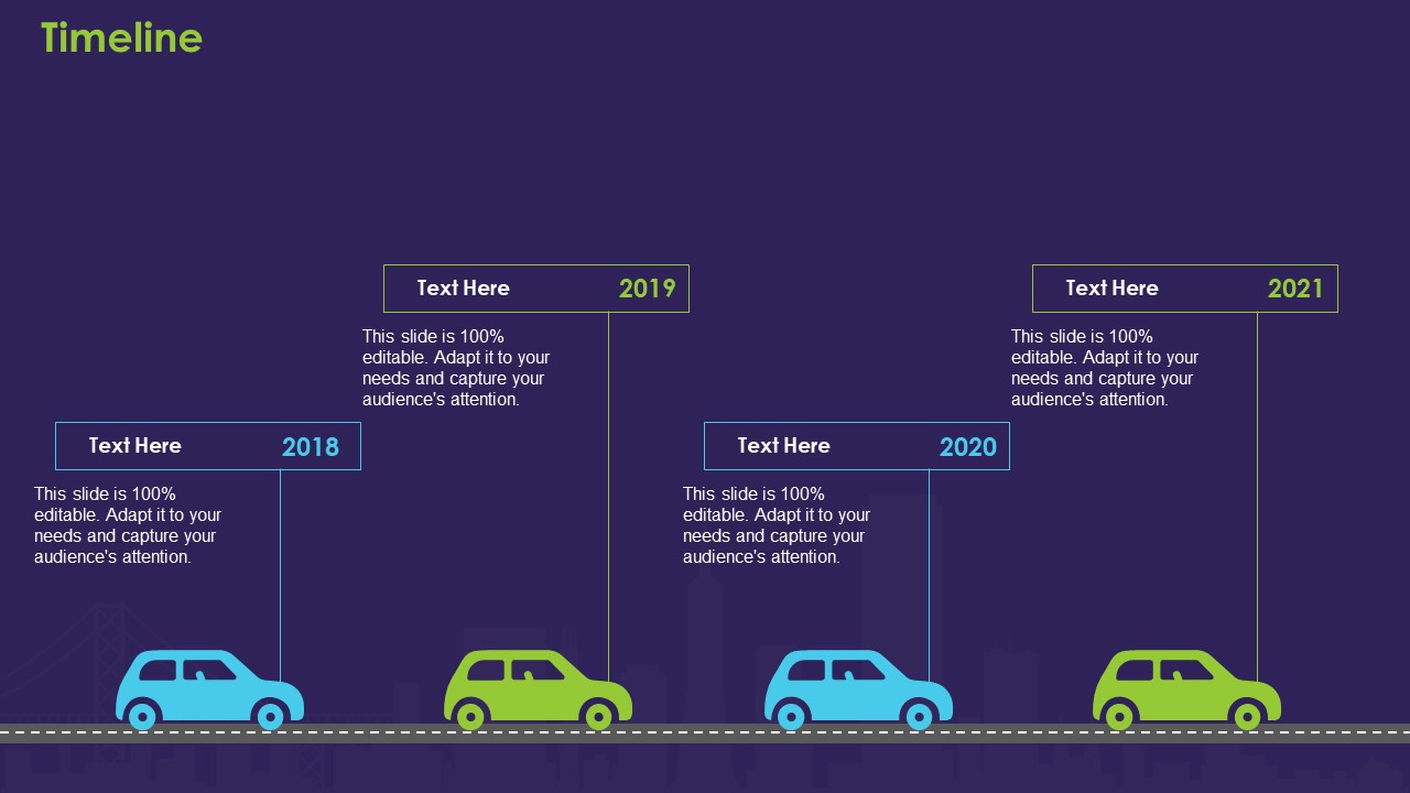 Business Case Contest Car Company Sales Deficit Timeline Portrait PDF