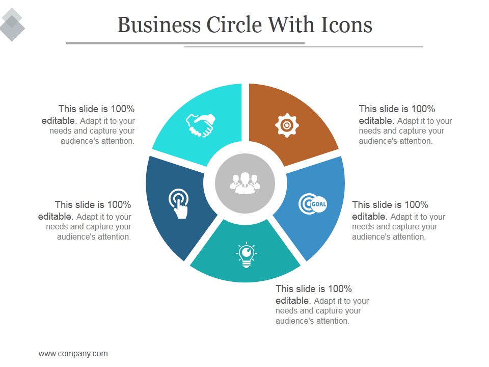 Business Circle With Icons Ppt PowerPoint Presentation Ideas