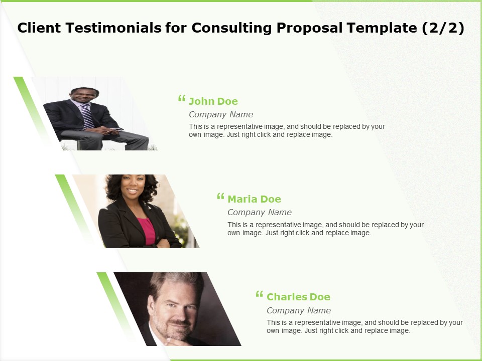 Business Client Testimonials For Consulting Proposal Template Company Ppt Infographic Template Good PDF