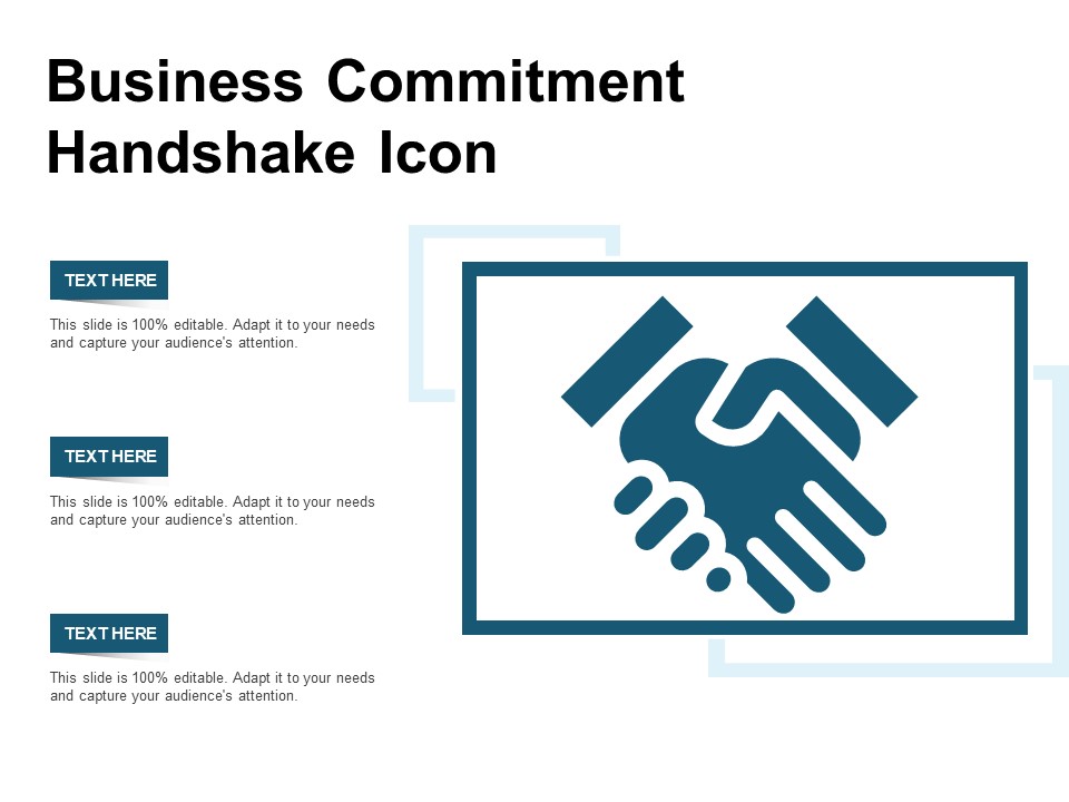 Business Commitment Handshake Icon Ppt PowerPoint Presentation Infographics Show
