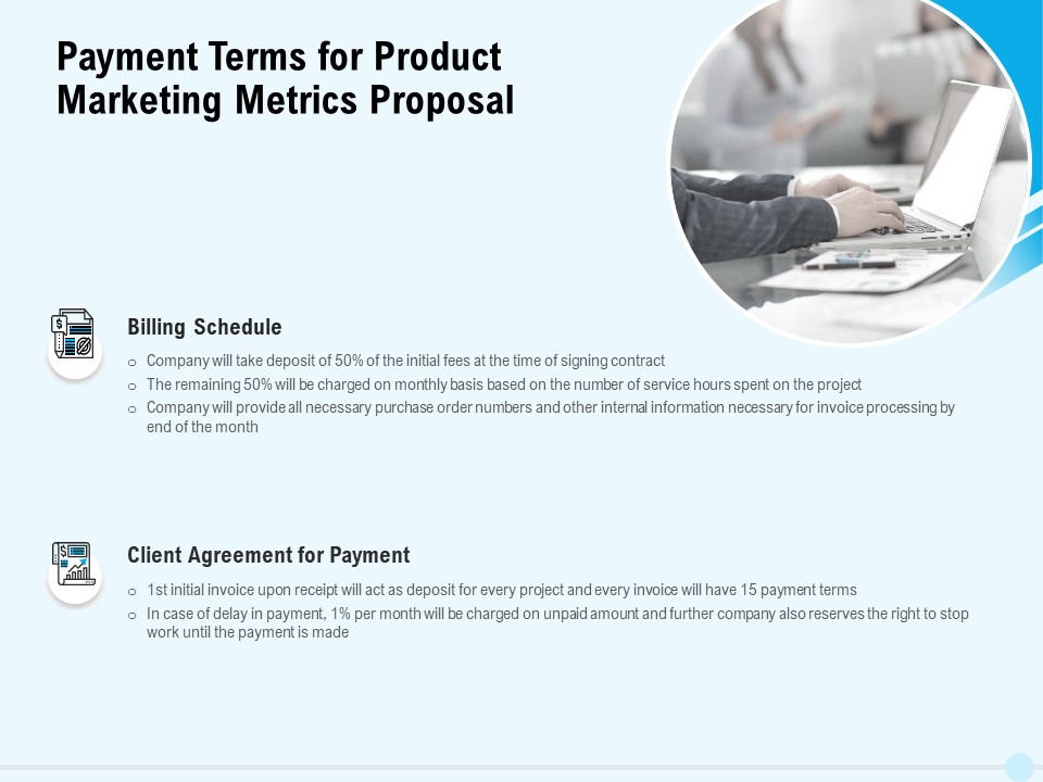 Business Commodity Market KPIS Payment Terms For Product Marketing Metrics Proposal Introduction PDF