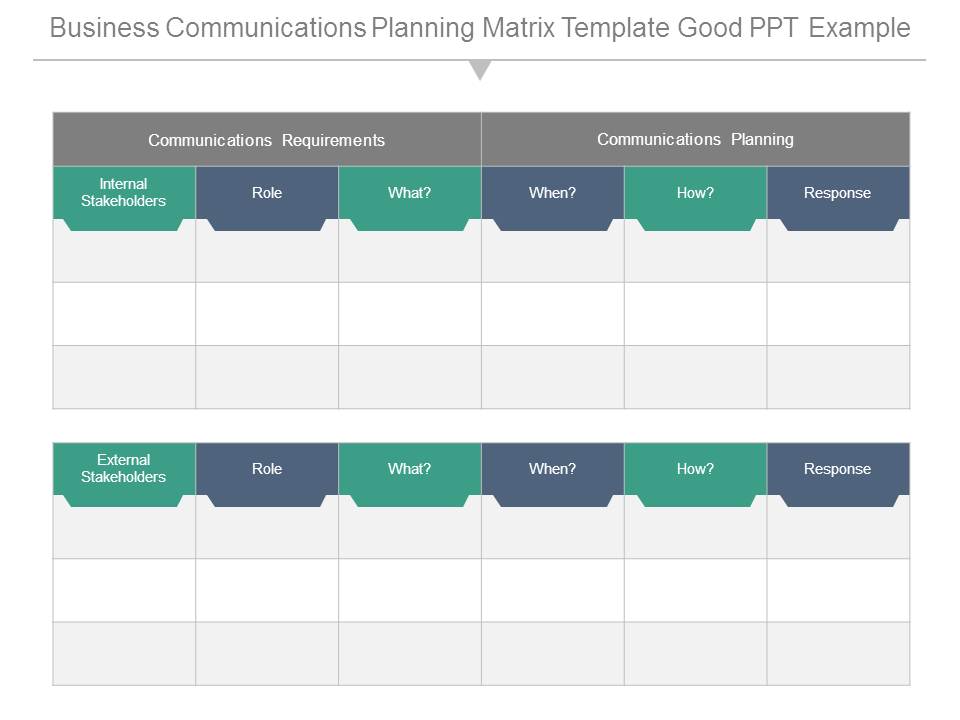 Business Communications Planning Matrix Template Good Ppt Example