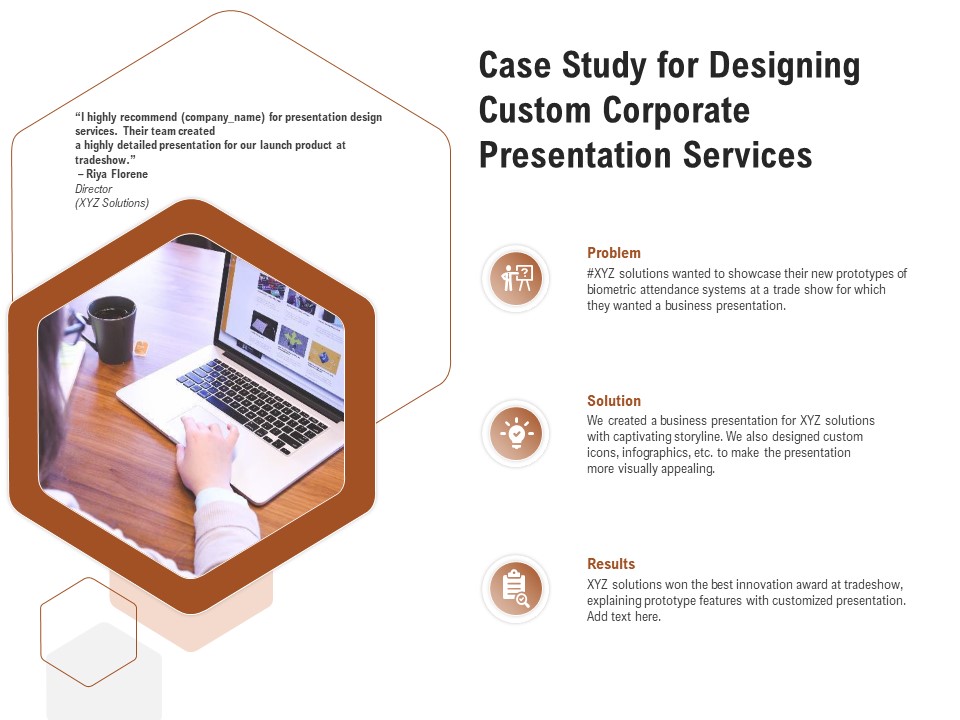 Business Customizable Case Study For Designing Custom Corporate Presentation Services Template PDF