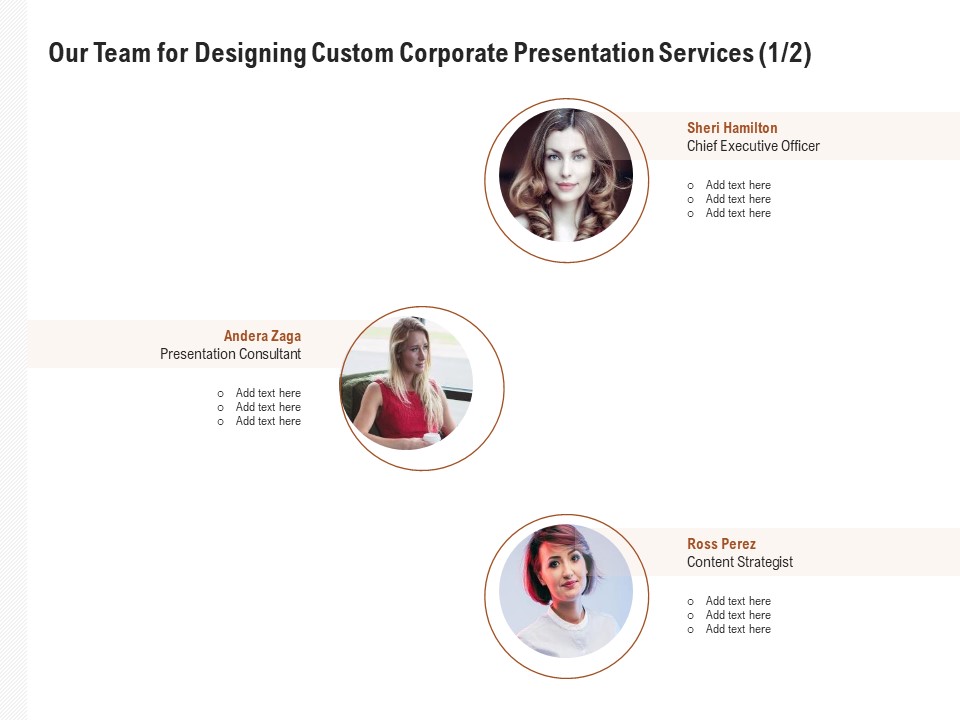 Business Customizable Our Team For Designing Custom Corporate Presentation Services Summary PDF