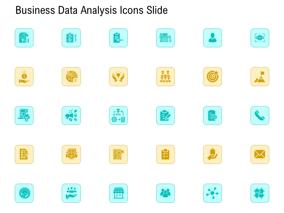 Business Data Analysis Icons Slide Icons PDF