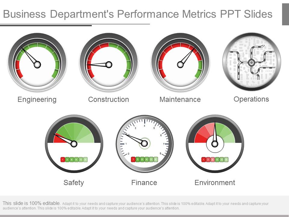 Business Departments Performance Metrics Ppt Slides