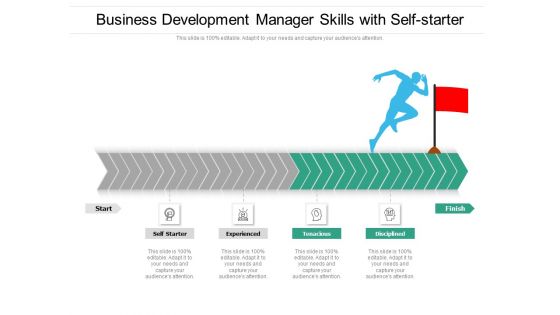 Business Development Manager Skills With Self Starter Ppt PowerPoint Presentation Outline Introduction PDF