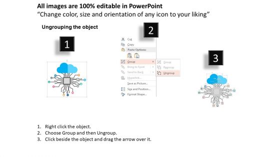 Business Diagram Electronic Circuit With Cloud Icon Presentation Template
