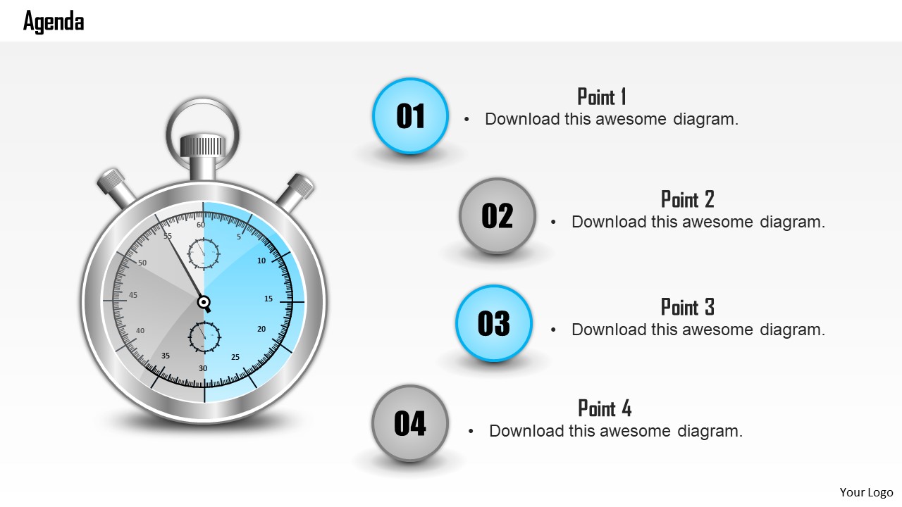 Business Diagram Four Staged Time Based Agenda Diagram Presentation Template