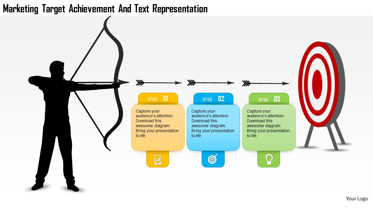 Business Diagram Marketing Target Achievement And Text Representation Presentation Template