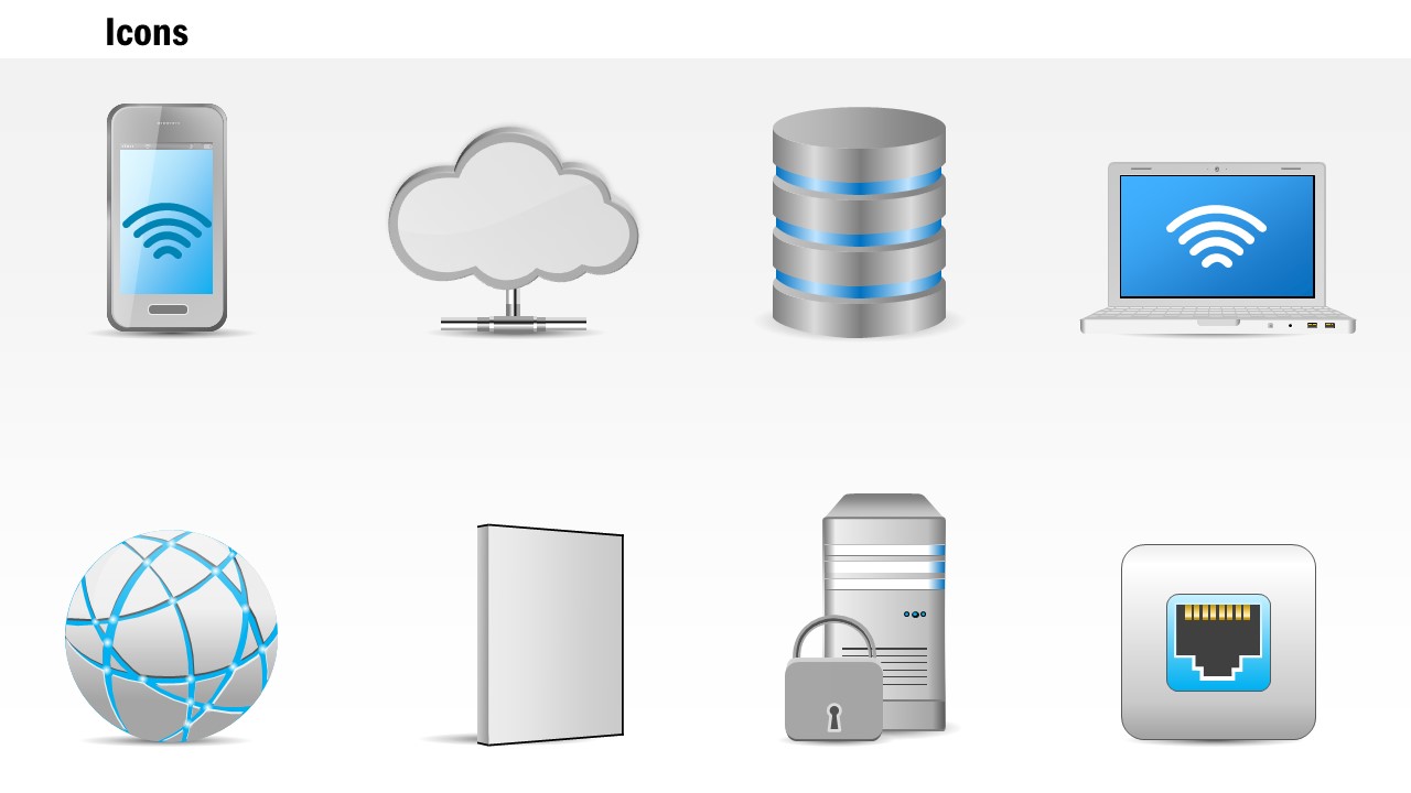Business Diagram Networking Technology Icons Storage Globe Wireless Laptop Ppt Slide