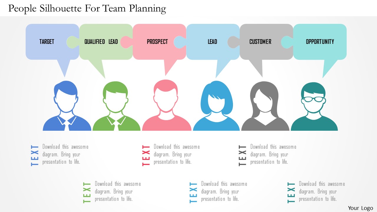 Business Diagram People Silhouette For Team Planning Presentation Template