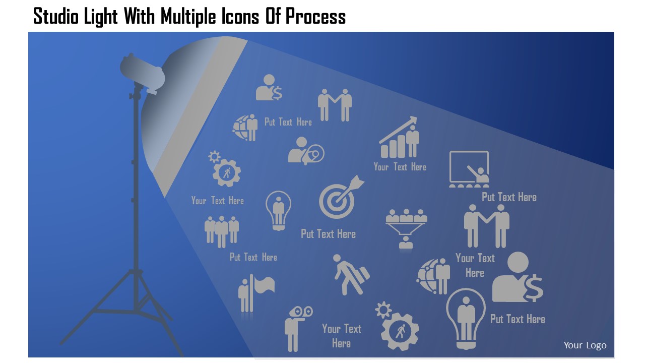 Business Diagram Studio Light With Multiple Icons Of Process Presentation Template