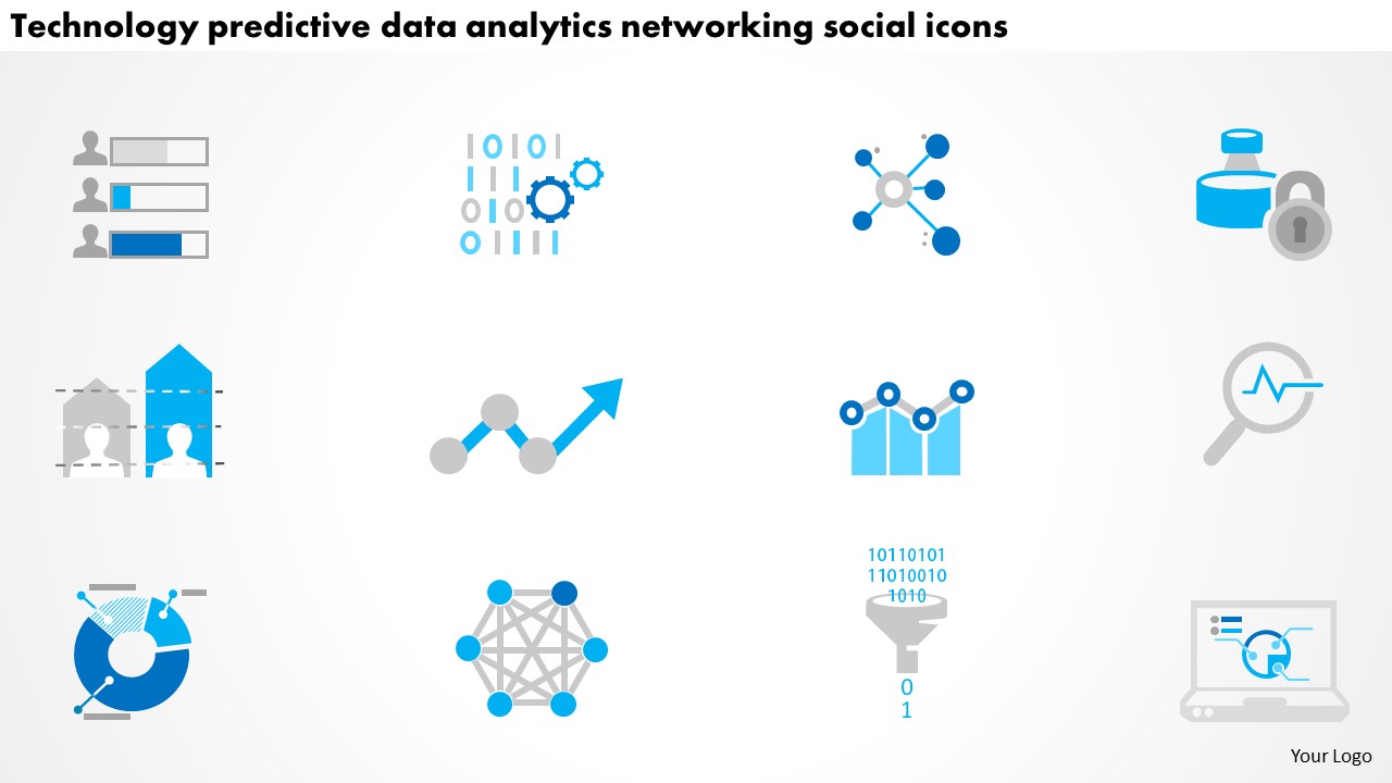 Business Diagram Technology Predictive Data Analytics Networking Social Icons Ppt Slide