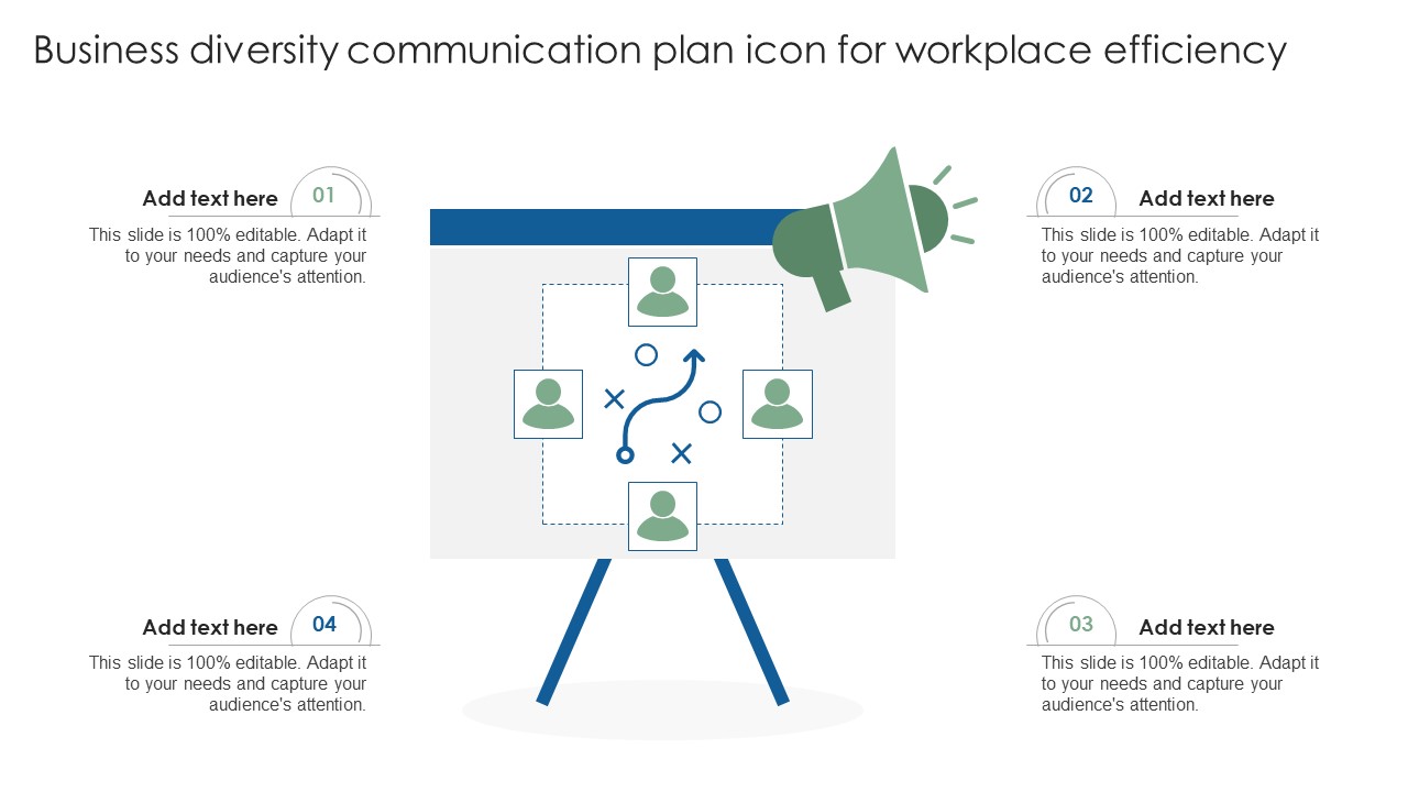 Business Diversity Communication Plan Icon For Workplace Efficiency Diagrams PDF