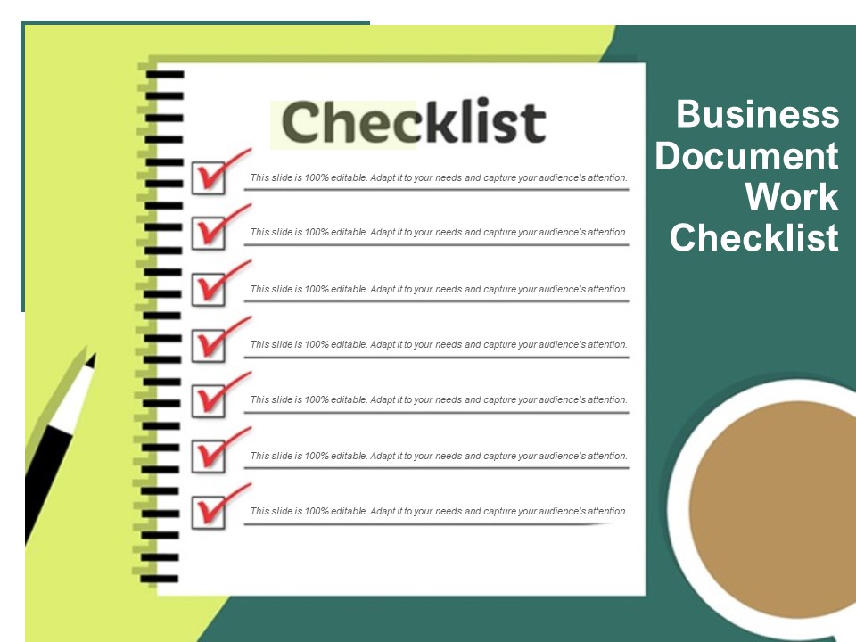 Business Document Work Checklist Ppt PowerPoint Presentation Show Designs