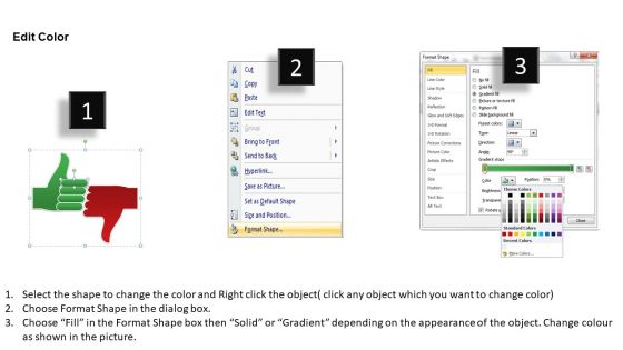 Business Framework Thumbs Up And Down PowerPoint Presentation