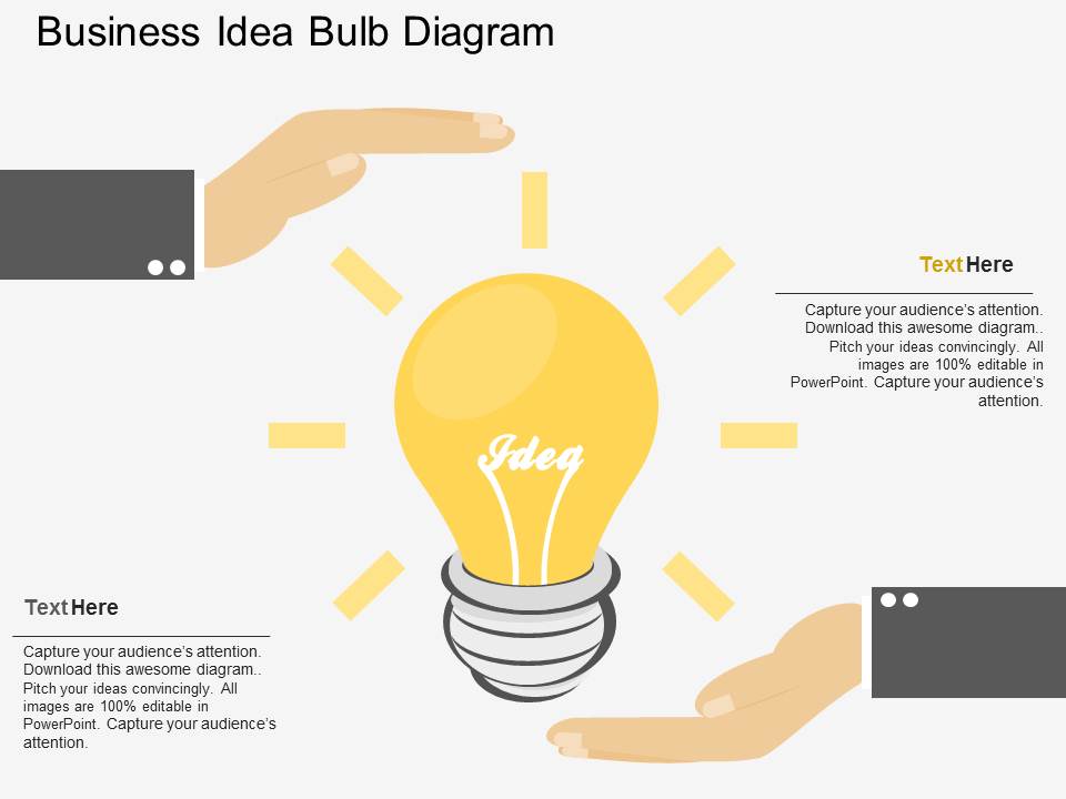 Business Idea Bulb Diagram Powerpoint Template