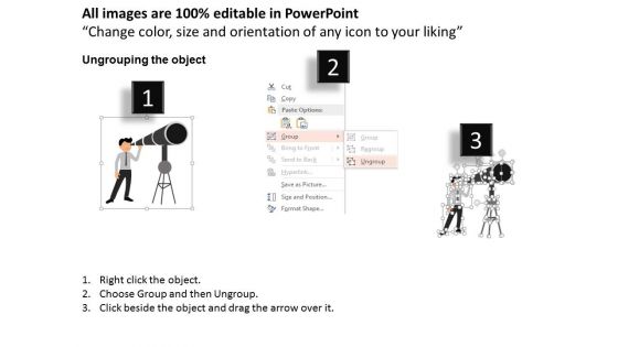 Business Man With Binocular For Profit Vision Powerpoint Template