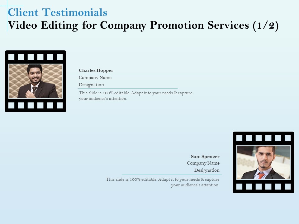 Business Marketing Video Making Client Testimonials Video Editing For Company Promotion Services Inspiration PDF