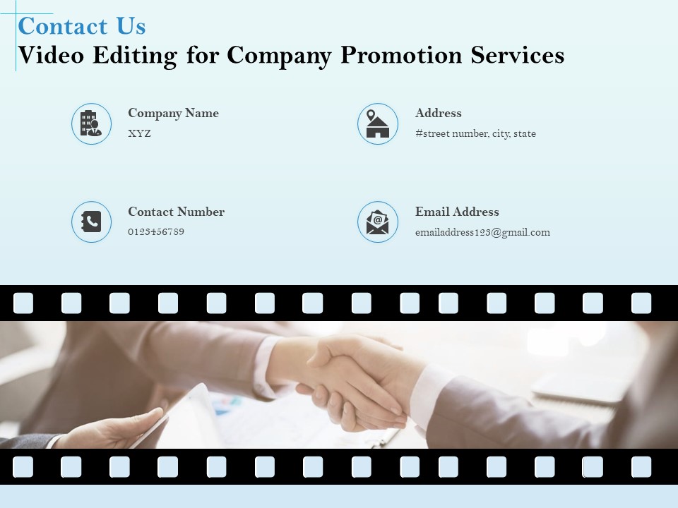 Business Marketing Video Making Contact Us Video Editing For Company Promotion Services Introduction PDF