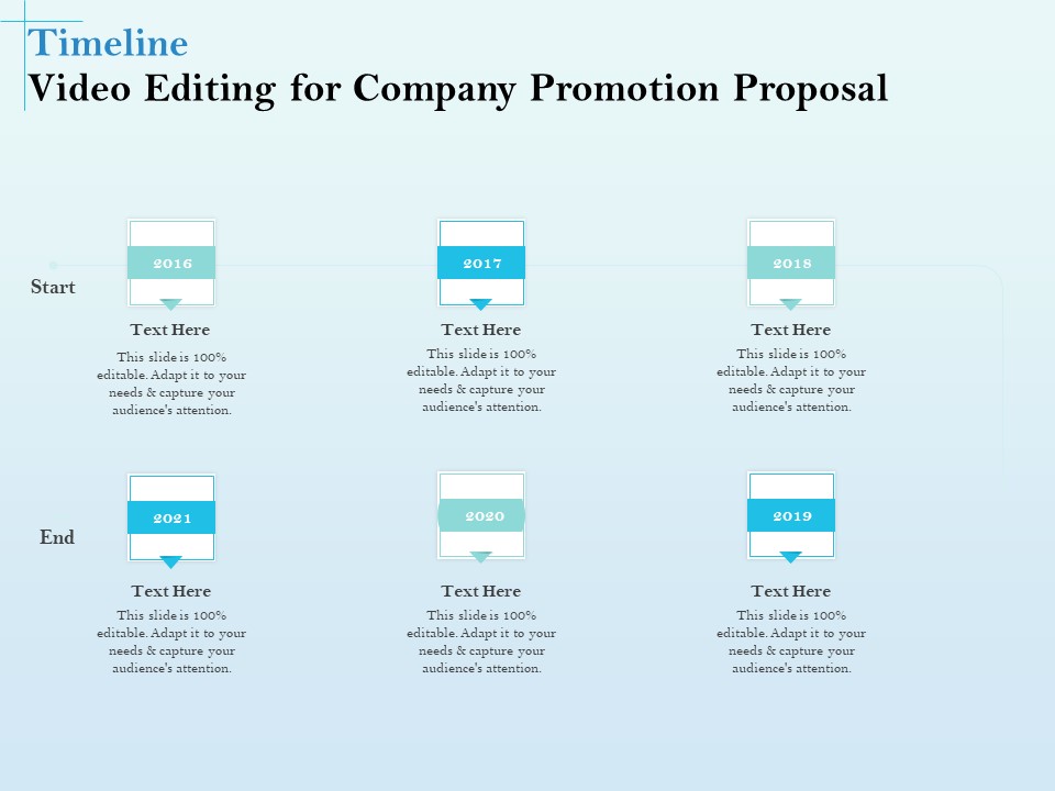 Business Marketing Video Making Timeline Video Editing For Company Promotion Proposal Download PDF