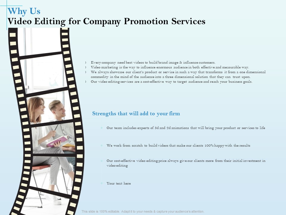 Business Marketing Video Making Why Us Video Editing For Company Promotion Services Graphics PDF