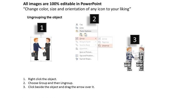 Business Men Shaking Hands For Partnership Powerpoint Template