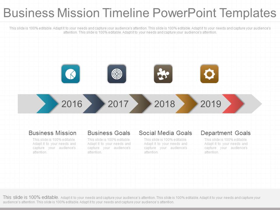 Business Mission Timeline Powerpoint Templates