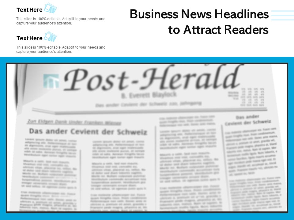 Business News Headlines To Attract Readers Ppt PowerPoint Presentation Portfolio Graphic Images PDF