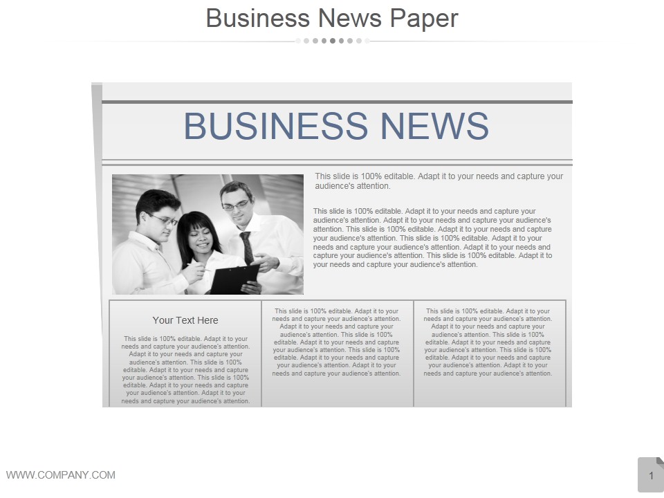 Business Newspaper Ppt PowerPoint Presentation Examples