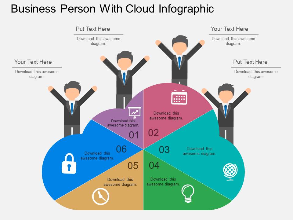 Business Person With Cloud Infographic Powerpoint Template