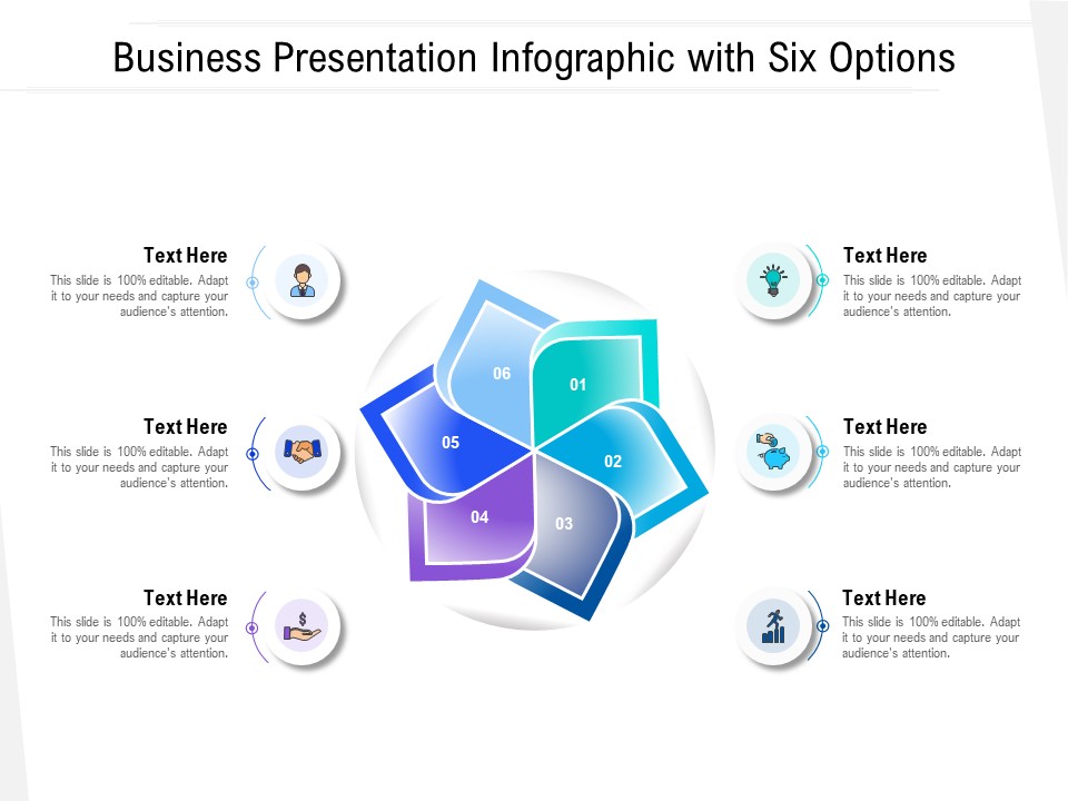 Business Presentation Infographic With Six Options Ppt PowerPoint Presentation Gallery Icons