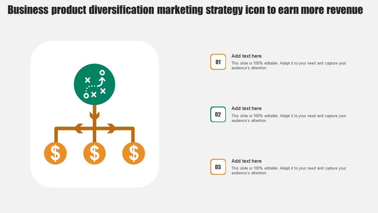 Business Product Diversification Marketing Strategy Icon To Earn More Revenue Icons PDF