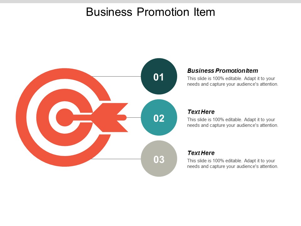 Business Promotion Item Ppt PowerPoint Presentation Layouts Infographics Cpb