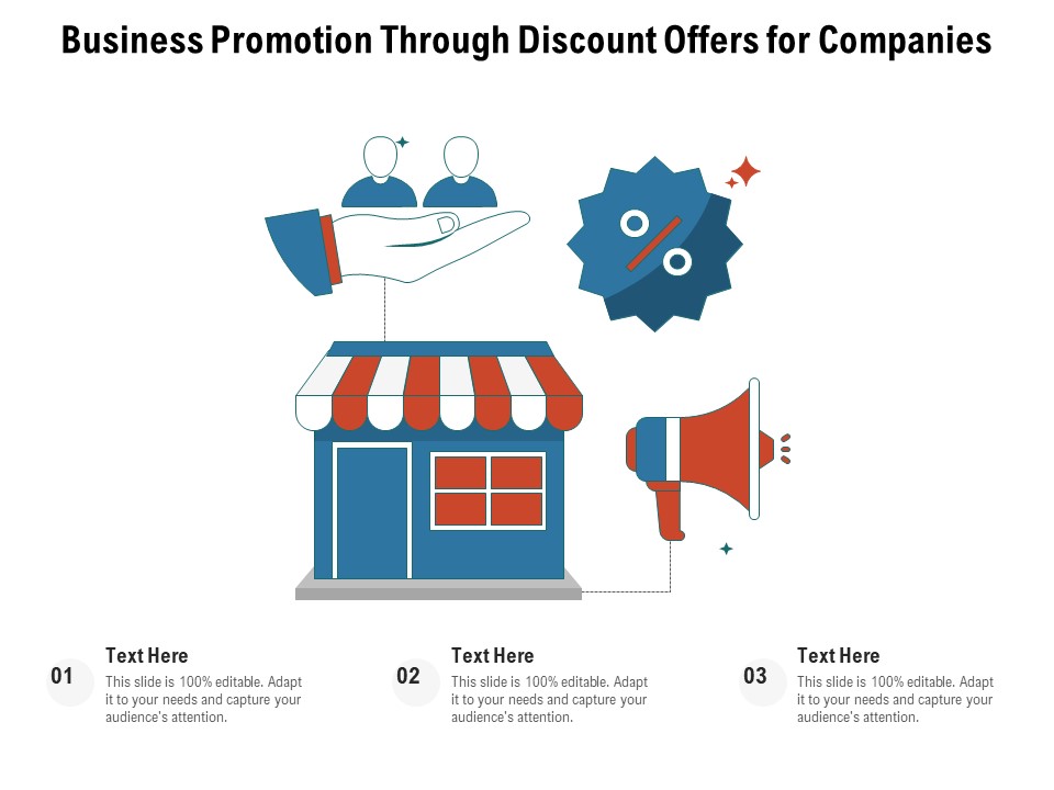 Business Promotion Through Discount Offers For Companies Ppt PowerPoint Presentation Ideas Inspiration PDF