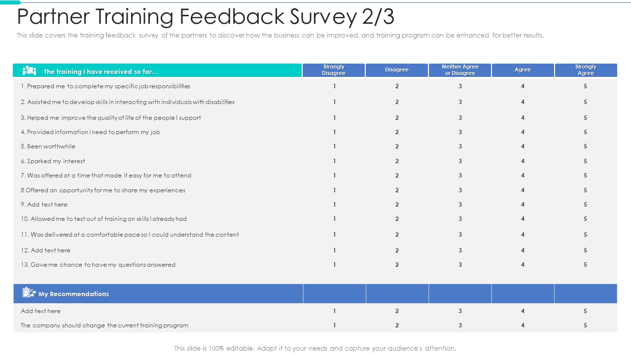 Business Relationship Management Tool Partner Training Feedback Survey Quality Background PDF