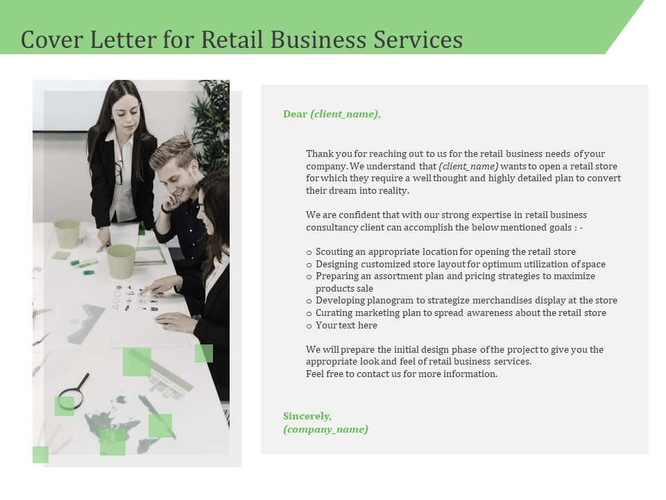 Business Retail Shop Selling Cover Letter For Retail Business Services Topics PDF