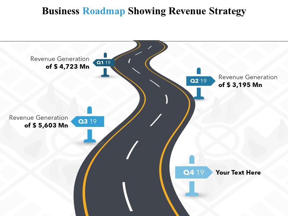 Business Roadmap Showing Revenue Strategy Ppt PowerPoint Presentation Gallery Portfolio