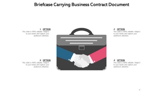 Business Service Contract Briefcase Carrying Shaking Hands Ppt PowerPoint Presentation Complete Deck