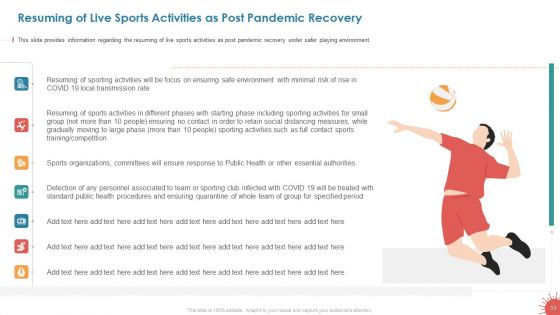 Business Survival Accommodation Revival Initiatives During Pandemic Live Sport Entertainment Ppt PowerPoint Presentation Complete Deck With Slides