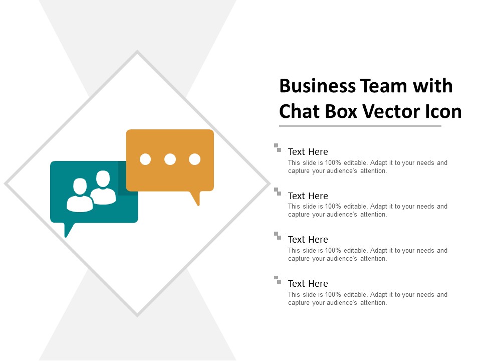 Business Team With Chat Box Vector Icon Ppt Powerpoint Presentation Slides Gridlines